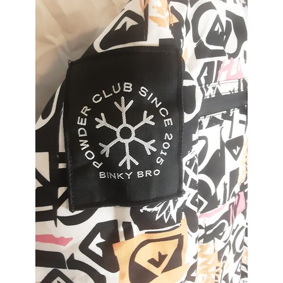 Binky Bro x Quiksilver Powder Club Kids Snow Suit Graphic Print Size 10/M - Picture 3 of 6